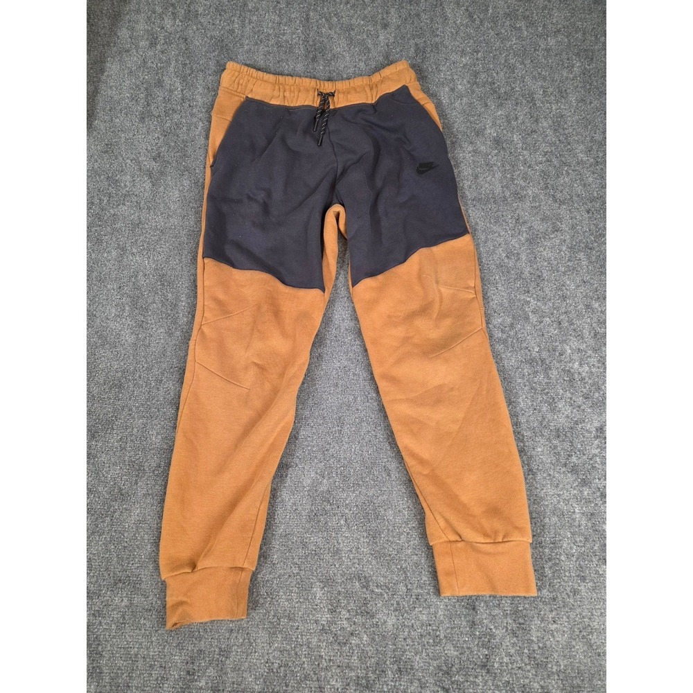 Nike Mens M Tech Fleece Joggers Sweatpants Brown Black Colorblock CU4495 Pant